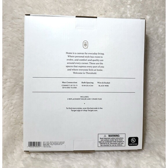 Threshold LED Mini Woven Resin Wicker Indoor Outdoor 10ct Lantern String Lights - Picture 6 of 6